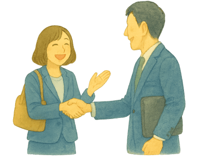握手する人々画像